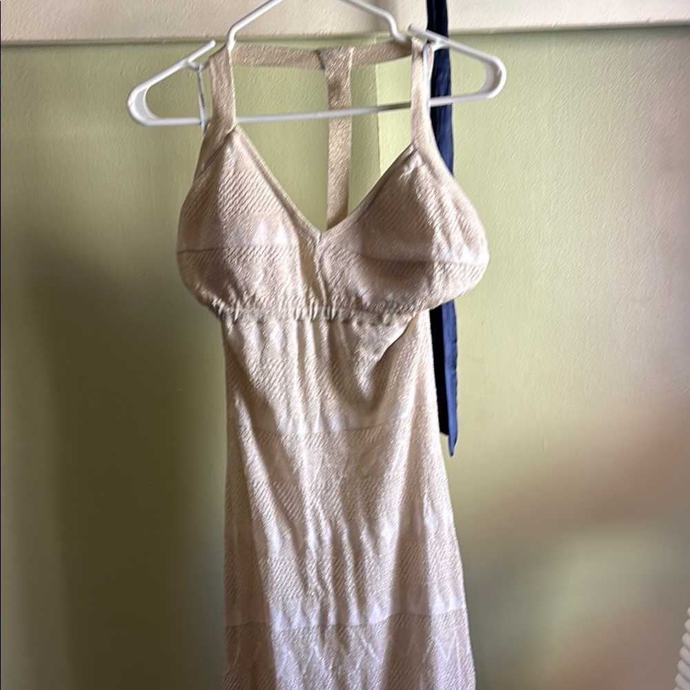 Elegant Cream Sleeveless Dress